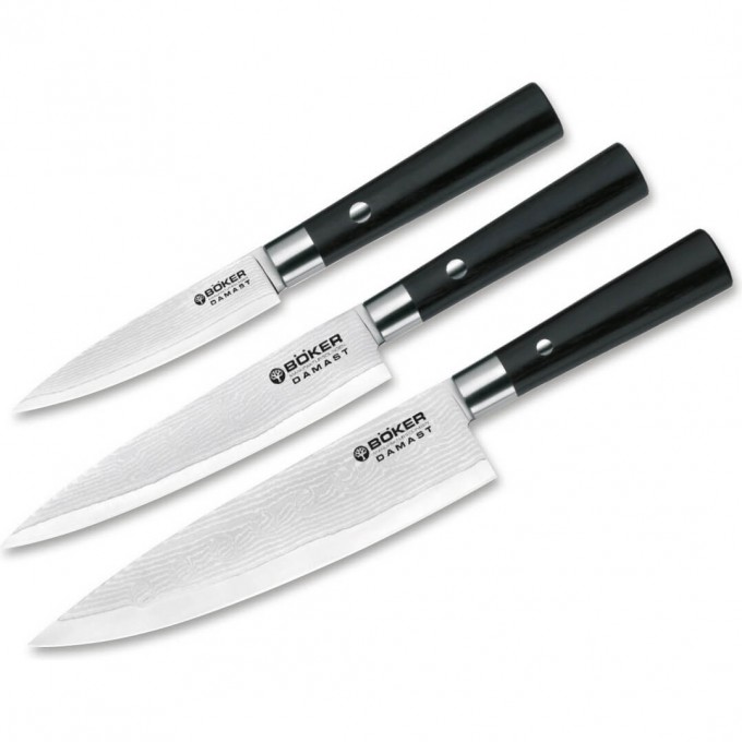 Набор кухонных ножей BOKER DAMASCUS TRIO BK130420SET