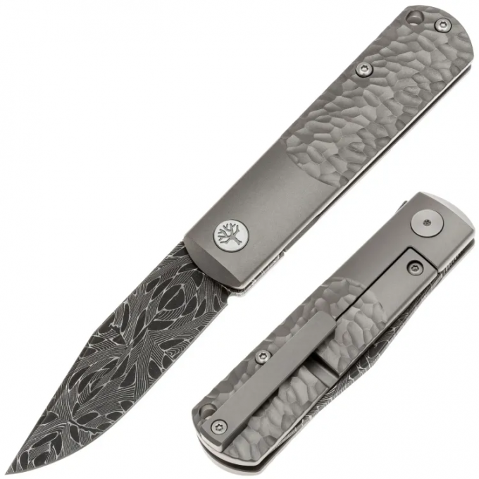 Складной нож BOKER BRLW СТАЛЬ METEORITE DAMASСUS рукоять Titanium BK110673DAM